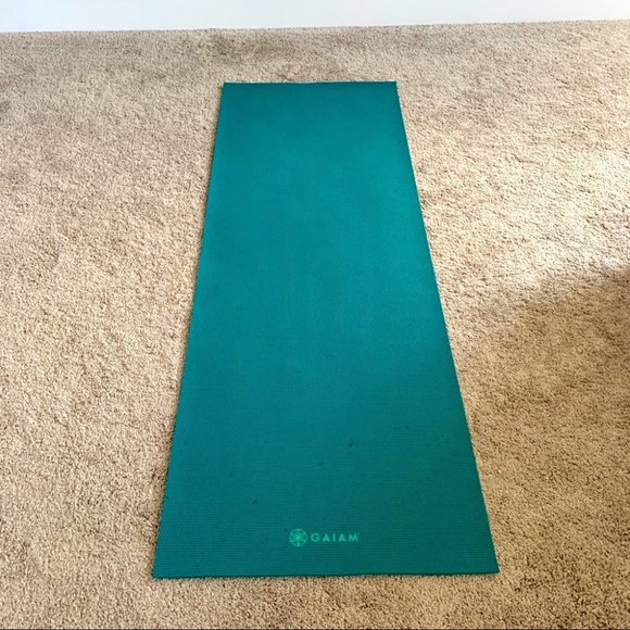 Rare color Gaiam Premium Yoga Mat Green Double Sided Tree floral thick - Picture 2 of 13